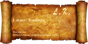 Lauer Kadosa névjegykártya